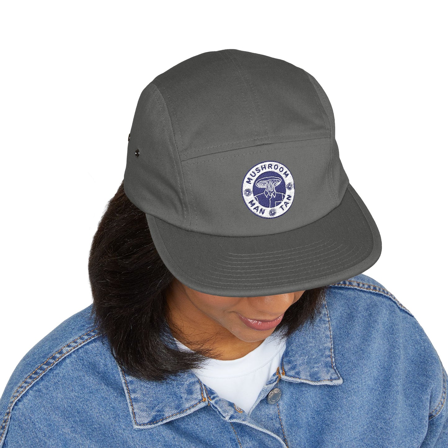 Mushroom Man Tan 5 Panel Cap