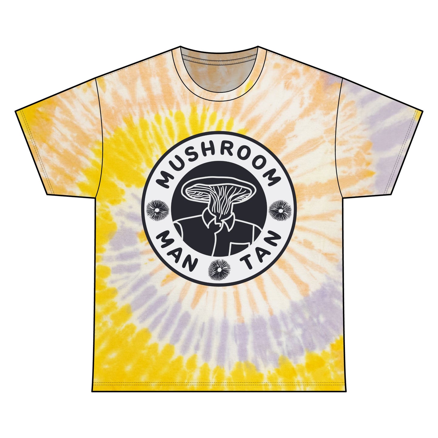 Mushroom Man Tan Tie Dye Cotton Tee