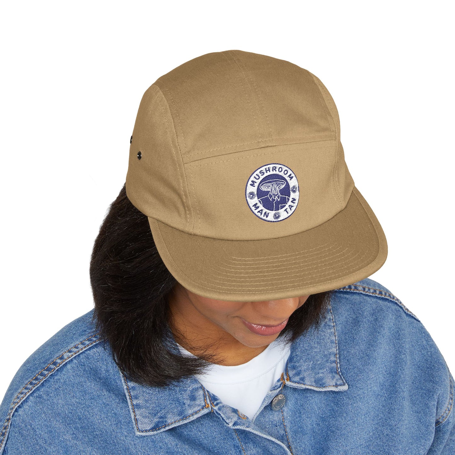 Mushroom Man Tan 5 Panel Cap