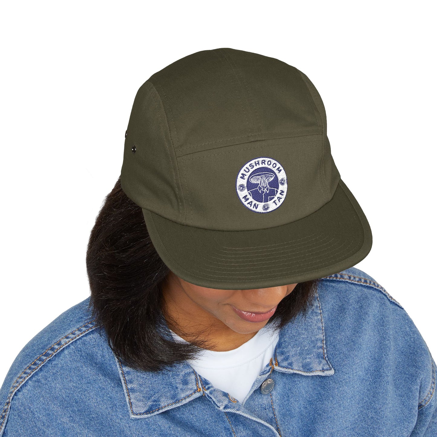Mushroom Man Tan 5 Panel Cap