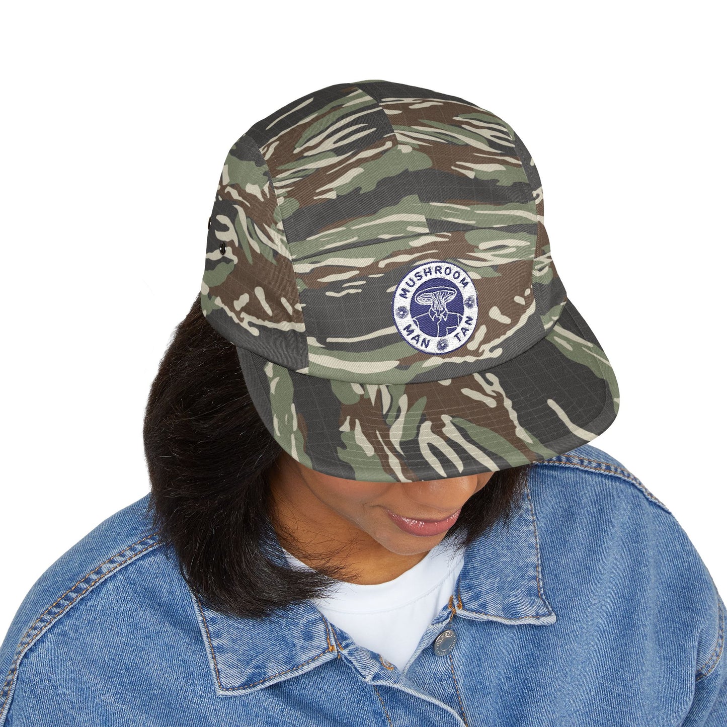 Mushroom Man Tan 5 Panel Cap